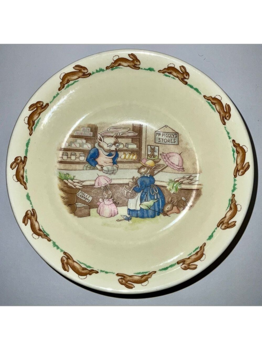 Bunnykins Royal Doulton bowl - “Mr. Piggly’s Store” - no major flaws seen